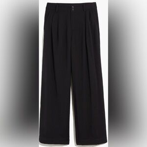 NWT, Madewell "Tall Drapey Pleated Wide-Leg Pants" in Black, Size 6 TALL